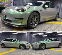 Pellicola Adesiva per Auto Effetto Camaleonte, PET/PVC, Lucida Satinata, Bicolore da Grigio a Viola, Adesivi OEM