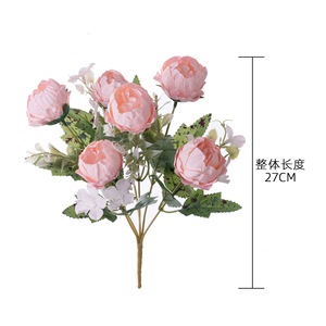CallaFloral <b>Artificial</b> <b>Peony</b> Bouquet Blue Polyester Indoor Decorative Flowers - Product Image 4