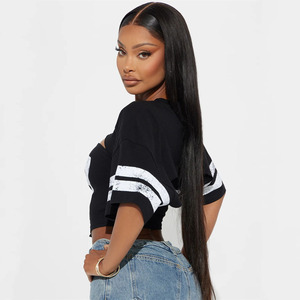 Top décontracté ample et sportif à imprimé, tube top, pull à manches courtes, <span class=keywords><strong>t</strong></span>-<span class=keywords><strong>shirt</strong></span> pour femmes - Product Image 3