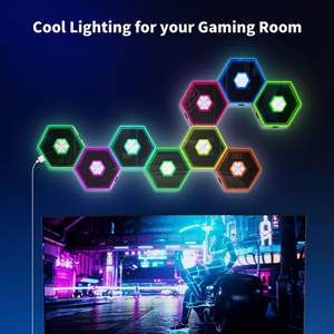 Lampe quantique intelligente avec application, télécommande RGB, lumière d'ambiance LED 5V pour e-sport, décoration murale <span class=keywords><strong>de</strong></span> chambre <span class=keywords><strong>à</strong></span> coucher, lampe murale DIY - Product Image 3