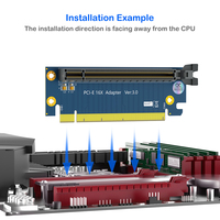 Prolongateur de carte Riser PCI Express 3.0 X16 16X mâle femelle convertisseur de fente à 90 degrés prise en charge de la carte graphique pour châssis de bureau 1U 2U