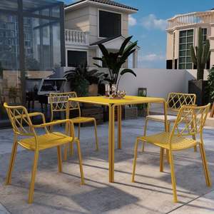 Extrusión de aluminio de alta calidad, Diseño Europeo de Metal, muebles de Patio ligeros, silla lateral, característica apilable para exteriores - Product Image 3