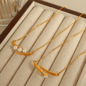 Collar de Perlas para Mujer, Cadena Dorada Minimalista, Perla Blanca AAA, Cadena para Clavícula, Uso Diario - Product Image 3