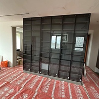Luxe moderne porte en verre LED éclairage vitrine solide fait à la main meubles convertibles pour salle à manger entrée Villa solide moderne