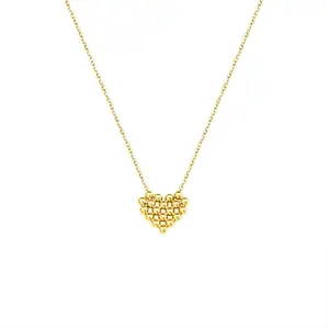 Griechisches Gold unaus lösch lich Ins Herz Perle Edelstahl 18 Karat echtes Gold galvani siert Halskette für Frauen