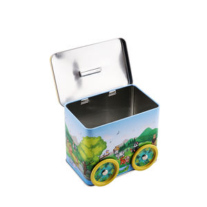 Boîte à monnaie en métal en forme de voiture, personnalisée avec impression de dessins animés, pour enfants, avec emballage – Idéale pour ranger des bonbons, des biscuits et des gâteaux - Product Image 3