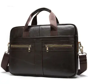 2023 Mode Männer Wasserdicht Luxus Executive Business Leder Schulter Umhängetaschen Büro Handtasche Laptop Taschen Aktentasche