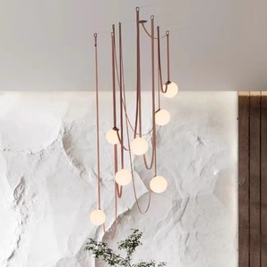 Nordic Minimalist Pendant <b>Light</b> Round E27 LED Adjustable Height Gold <b>Chandelier</b> For Loft Dining Room - Product Image 5