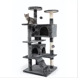 Multi Level Luxury Cat Tree House & Scratching Toy Sisal Rop Cat Tower Column Pet Cat Climbing Frame