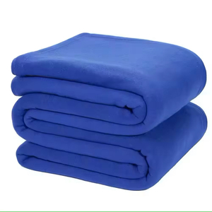 Manta de lana sólida azul océano de alta calidad, Polar manta de lana, ribete impermeable - Product Image 1