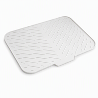 Tapis de séchage en silicone pour comptoir de cuisine 40x30 cm gris, résistant à la chaleur, antidérapant, égouttoir à vaisselle, séchage rapide, protection de table