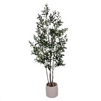 Arbre d'olivier artificiel vert de 180 cm, plante décorative avec fruits d'olivier, accessoires de décoration pour intérieur, bureau, hôtel, maison