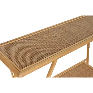 Consolle in Rattan 125x30x81 Marrone Naturale - Product Image 3