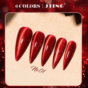 JTING Explosions Cherry Ruby Cat's Eye Vernis à ongles 6 couleurs Nouvel An Rouge Fine Flash Blanc Vin Rouge LED 30s Cure Time - Product Image 6