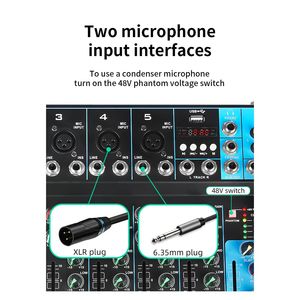 Professional 4 Channel <b>USB</b> Stereo RCA Mixer With <b>Bluetooth</b> Audio Interface <b>For</b> Live Recording And Streaming - Product Image 5