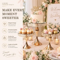 Support à gâteau en métal argenté ou doré, personnalisé en usine en Chine, pour la décoration de table lors de fêtes à domicile, anniversaires ou mariages
