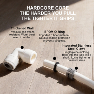 Pasokan Pabrik Sambungan Cepat Elbow 90 Derajat 1/4 inci 3/8 inci 1/<span class=keywords><strong>2</strong></span> inci Konektor POM Push Fit untuk Pemurni Air RO Mesin Kopi - Product Image 5