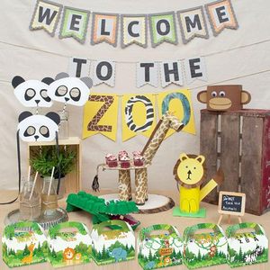 12 pezzi scatola di imballaggio regalo di elefante con scimmia Zebra di leone animale della giungla scatole di carta portatili per la decorazione del partito a tema animale della giungla - Product Image 6