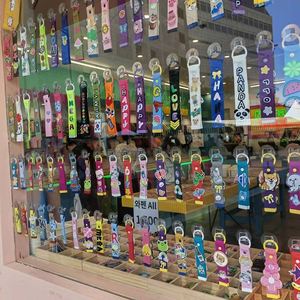 Spot Goods South Korea Nylon Chroma Canvas Webbing Lanyard Water Bottle Keychain <b>Name</b> Tag for Key Holder Clothing Keychains - Product Image 3