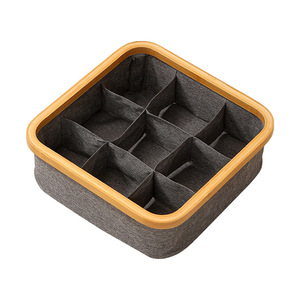 Wholesale Bamboo Storage Basket <strong>Stackable</strong> Durable Wardrobe <strong>Organizer</strong> for <strong>Bra</strong> and Socks - Product Image 6