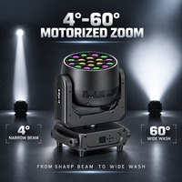 Projecteur à tête mobile 19x40W RGBW Bee Eye avec bande LED 4-60 °   Objectif rotatif Zoom pour éclairage de scène, concert, DJ, location, événement