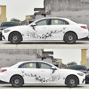 Juego de 3 pegatinas para carrocería de coche, pegatinas para cubierta de motor, diseño de mariposa y flor, calcomanías gráficas grandes, decoración - Product Image 3