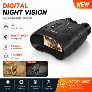 แว่นตา Z8102 4K HD สำหรับมองกลางคืน พร้อมกล้องส่องทางไกลมองกลางวันกลางคืน แบตเตอรี่ 3000mAh หน้าจอ IPS ขนาด 3 นิ้ว - Product Image 1