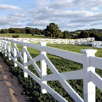 Clôture en PVC vinyle blanche, panneaux de paddock pour chevaux, style à traverses, clôture de ferme, 1,5 m, fournisseur direct d'usine