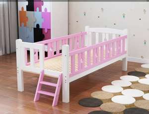 Lit simple en bois pour <span class=keywords><strong>la</strong></span> chambre de bébé de fille, modèle classique, avec escalier, <span class=keywords><strong>meuble</strong></span> en bois - Product Image 3
