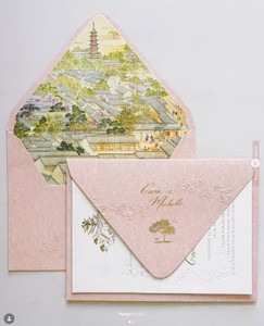 Busta <span class=keywords><strong>per</strong></span> Invito Matrimoniale <span class=keywords><strong>di</strong></span> Lusso in Terracotta Arancione con Inserto Floreale Botanico, Sigillo in Cera Dorata, Stampa Personalizzata Vintage - Product Image 2