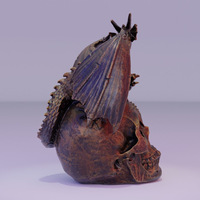 Nouveau Dragon Volant pour Statue de Crâne SKB67 Résine Artisanat Ornement Décoration De Jardin et Sculpture De Bureau