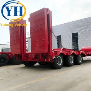 Remorque surbaissée de 60 tonnes à prix le plus bas de l'usine Yuhang à vendre |   Remorque surbaissée à trois essieux, remorque surbaissée à quatre essieux près de chez moi - Product Image 2