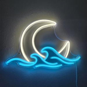 Enseigne néon LED Lever et <span class=keywords><strong>Coucher</strong></span> <span class=keywords><strong>de</strong></span> <span class=keywords><strong>Soleil</strong></span>, Lune <span class=keywords><strong>sur</strong></span> <span class=keywords><strong>la</strong></span> <span class=keywords><strong>Mer</strong></span>, Blanc Chaud, IP20, Design Vague Anime, Décoration <span class=keywords><strong>de</strong></span> Chambre - Product Image 1