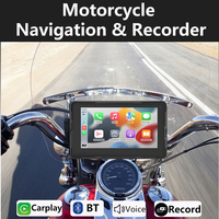 CarPlay nirkabel Android 5 inci BT WIFI, perekam navigasi GPS otomatis layar ganda kamera tahan air dengan Radio penggunaan sepeda motor