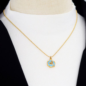Collar con colgante de cola de ballena esmaltada de acero inoxidable 316L chapado en oro de 14k y 18k, estilo hawaiano de verano, para mujer, venta al por mayor - Product Image 6