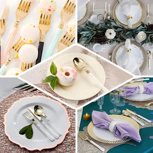 أدوات مائدة ملونة مخصصة للاستعمال مرة واحدة ثنائية النغمة مجموعات أدوات المائدة المصنوعة من الشوكة الصديقة-مورد أدوات المائدة السائبة - Product Image 3