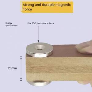 Imán de <span class=keywords><strong>Neodimio</strong></span> Industrial de Materiales Magnéticos Permanentes, <span class=keywords><strong>Potente</strong></span>, con Orificio para Tornillo, Montaje Rápido, con Avellanado - Product Image 5
