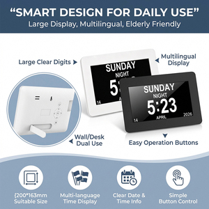 Reloj Digital WiFi al por Mayor con Pantalla Grande y Clara de Hora y Fecha, Marco Digital Inteligente con Pantalla Táctil para Recordatorio Familiar y para Personas Mayores - Product Image 4