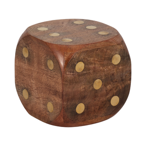 Cubo in Legno Decorativo con Intarsi in Metallo, Figurina Moderna per Bagno, Ufficio, Soggiorno, Decorazione per Mensole - Product Image 2