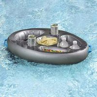 Nouveau plateau d'eau gonflable en PVC porte-boisson portable flottant plateau de caboteur poreux