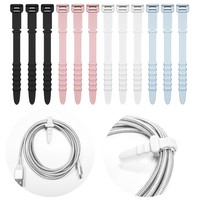 Cordon élastique polyvalent Cordon de câble Organisateur de gestion des fils Organisateur de câble de données Organisateur de cordon en silicone réutilisable Sangles d'organisation