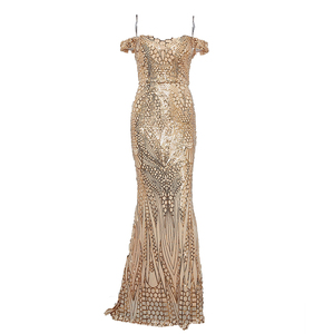 Kunden spezifische Frauen Elegante Kleider Sexy Pailletten Tauchen Drag Boden Bankett Party Abendkleider Solide Ärmellose Fischschwanz Langes Kleid - Product Image 6