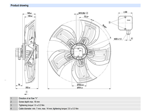 Ventilateur axial AC robuste de 710 mm ebm-papst A6D710-AH01-01 pour la ventilation industrielle, les tours de refroidissement et les condenseurs - Product Image 2