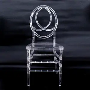 Salon moderne fantôme cristal clair en plastique acrylique doré fantaisie polycarbonate jeu banquet mariage chaise transparente