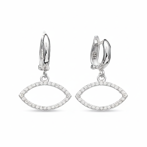Geometric Shape Almond Design <b>Earring</b> <b>Dangle</b> <b>Silver</b> <b>Earrings</b> Turkish Wholesale Handmade 925 Sterling <b>Silver</b> Jewelry - Product Image 2