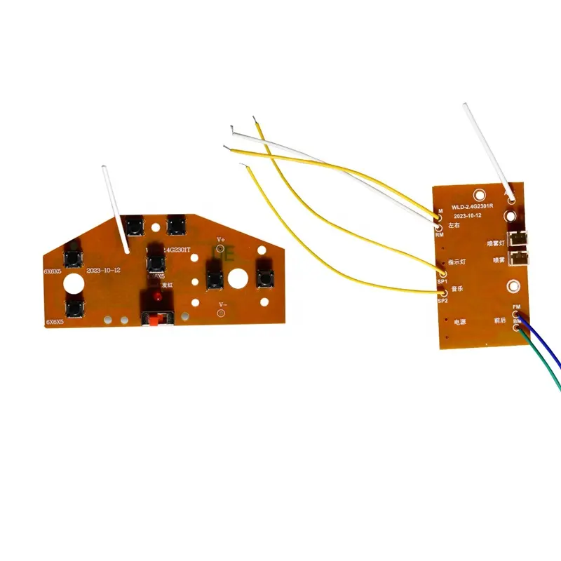 7 방법 스프레이 빛 음악 송신기 및 수신기 보드 rc 자동차 2.4g pcba
