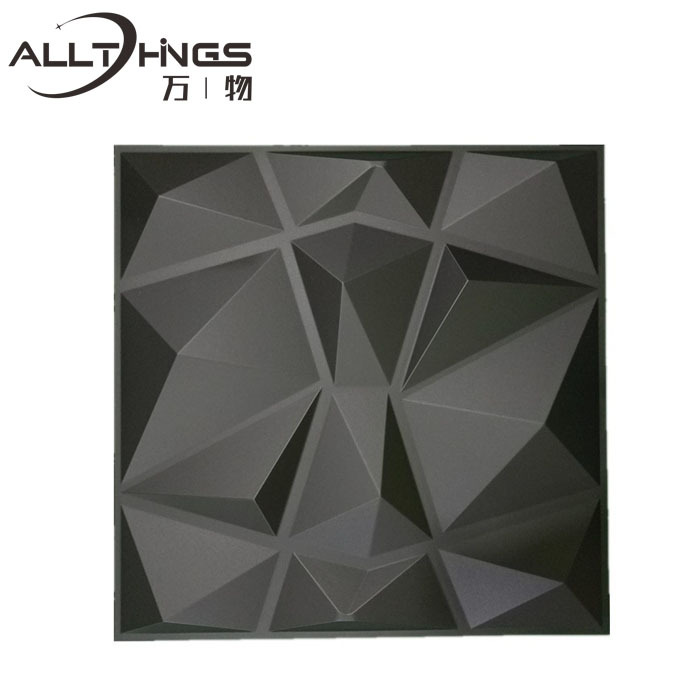 Modern Matt Black 3D PVC Wall Panel - Waterproof Diamond Design for ...
