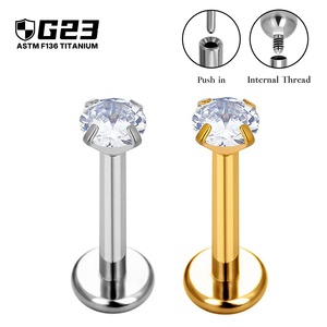 JIAXIN Fabricant de bijoux de piercing corporel personnalisés OEM ODM en titane de qualité implant ASTM F136, Labret Clicker, Piercing de nombril - Product Image 1