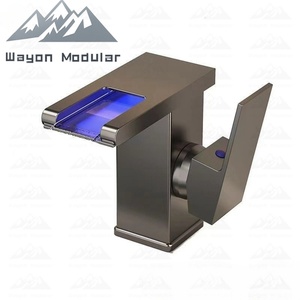 Grifo de cascada con luz LED Wayon, lavabo, lavabo bajo encimera, grifo de agua fría y caliente para el hogar - Product Image 2