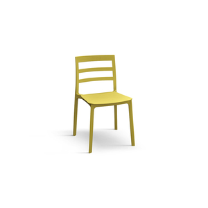 Luca <b>Chair</b> Set Of 4 Yellow Polypropylene Indoor <b>Outdoor</b> Dining <b>Chairs</b> - Product Image 1